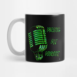 retro microphone , music by night. Mug